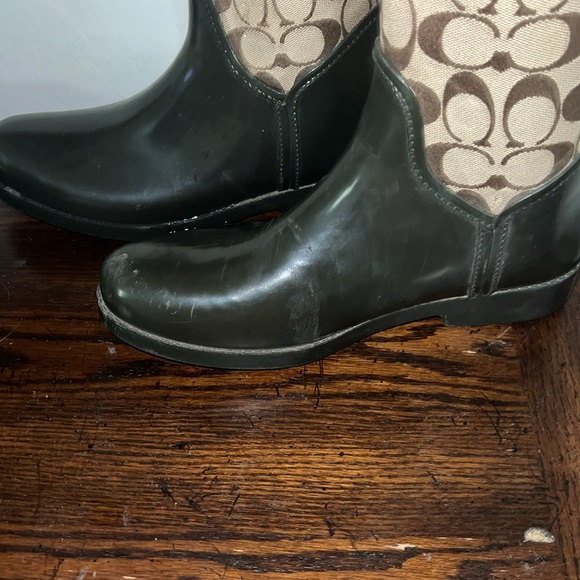 Coach Tristee Signature Logo Lace-Up Rain Boots Size 8 Excellent Condition. - Picture 11 of 13
